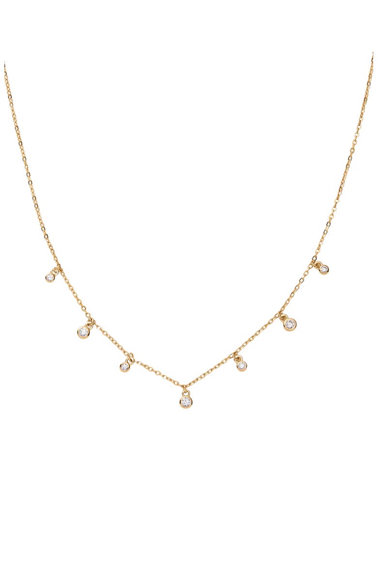 Poppy Cubic Zirconia Solitaire Necklace, Main, color, GOLD VERMEIL