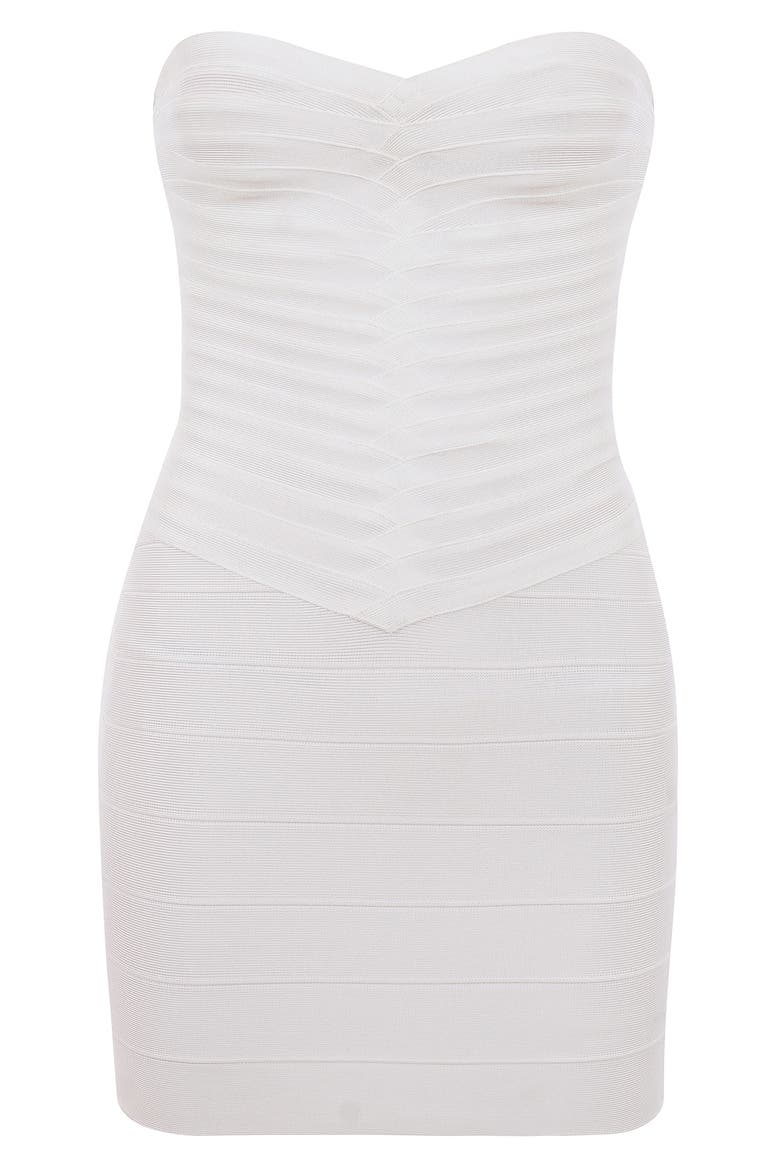 The Sweetheart Strapless Bandage Minidress, Alternate, color, WHITE