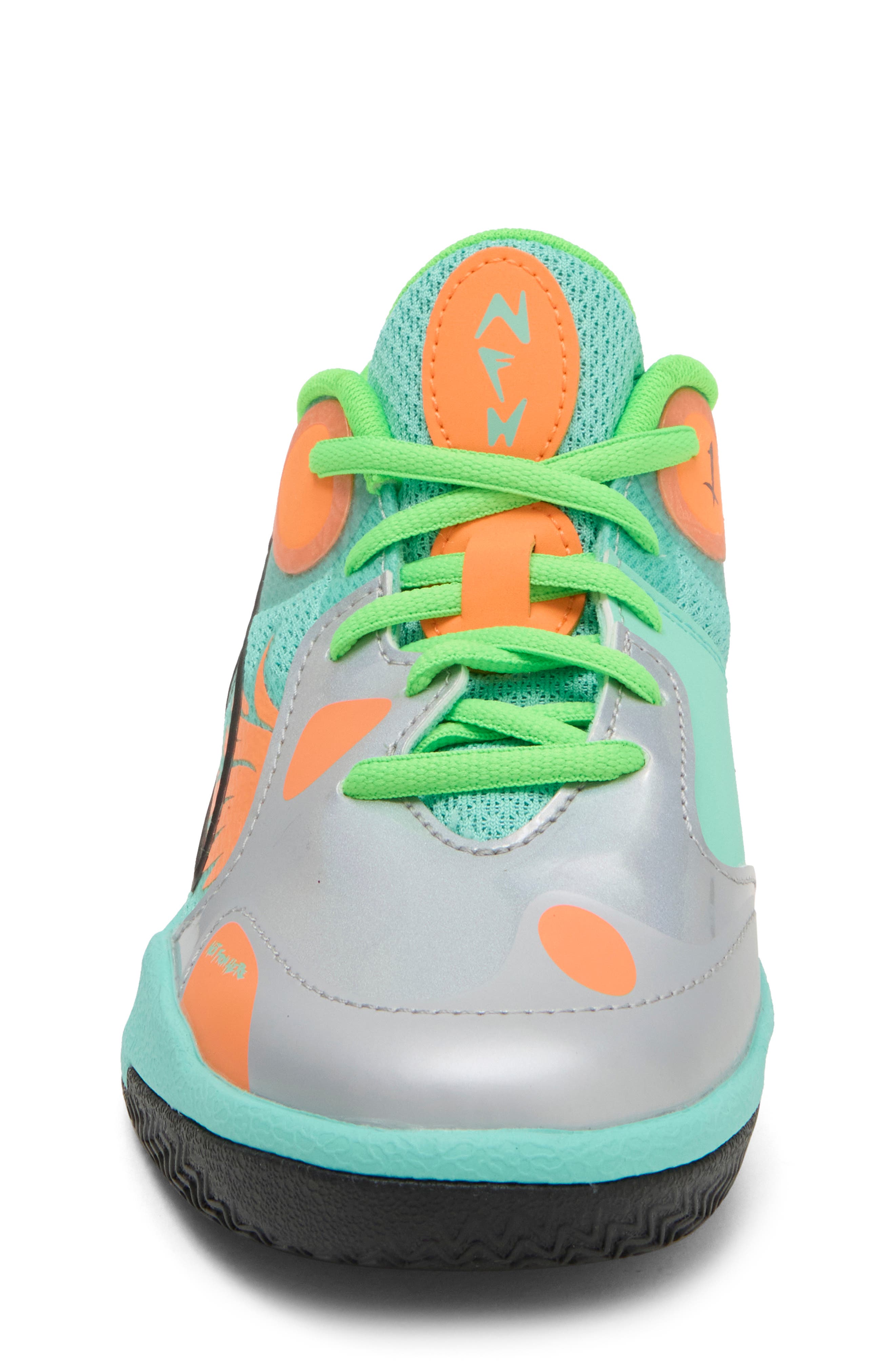 Kids' MB World.01 Basketball Sneaker, Alternate, color, FLURO ORANGE/ FLURO GREEN