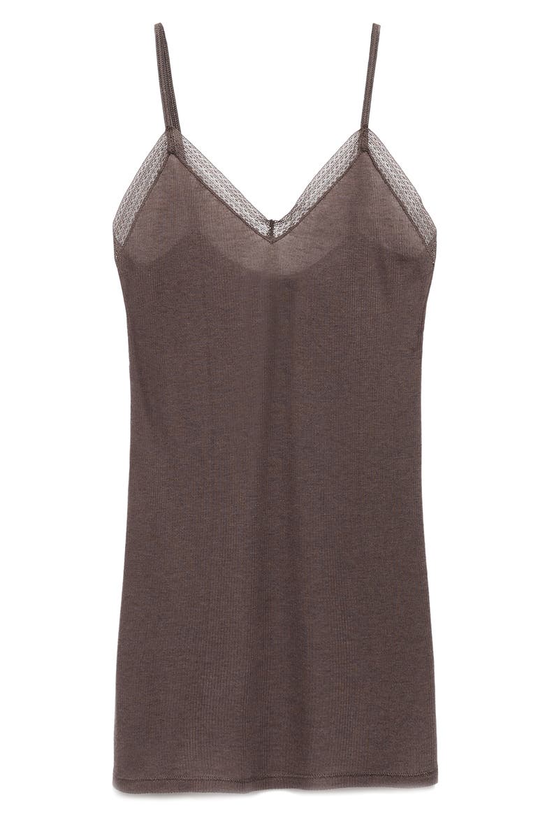 Rib Pajama Top, Alternate, color, BROWN