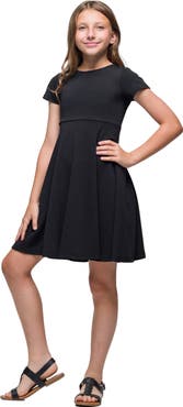24sevenKid Short Sleeve Pleated Party Dress