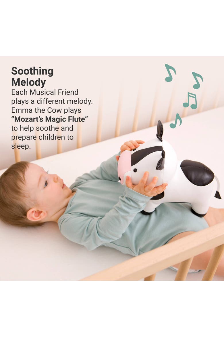 Musical Animals - Cow, Plush Baby Music Box, Nursery Toy, Alternate, color, White