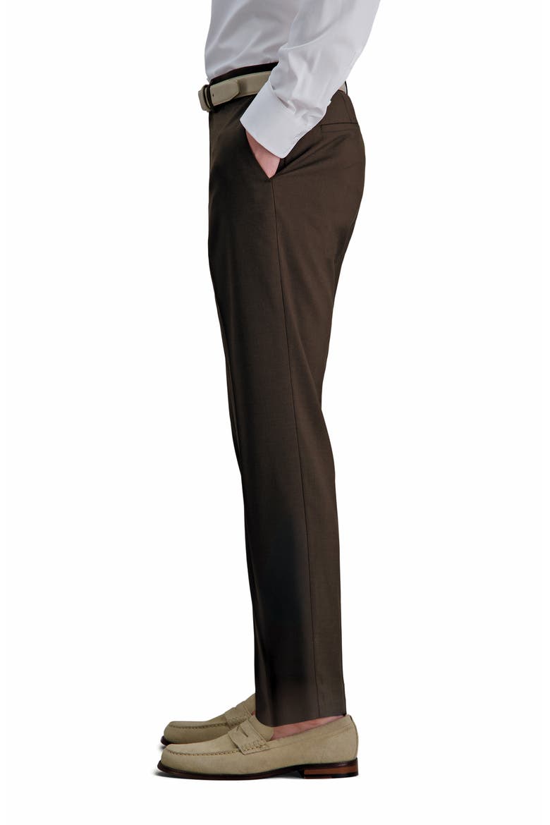 Slim Fit Sharkskin Pants, Alternate, color, BROWN