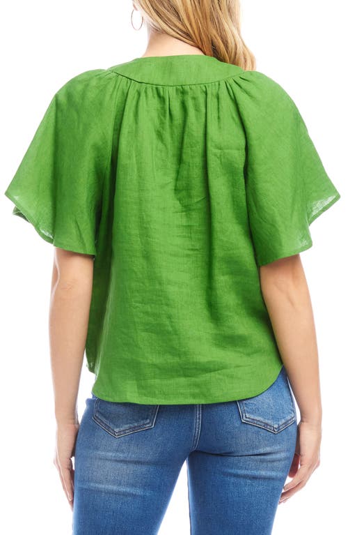 Karen Kane Flutter Sleeve Linen Top