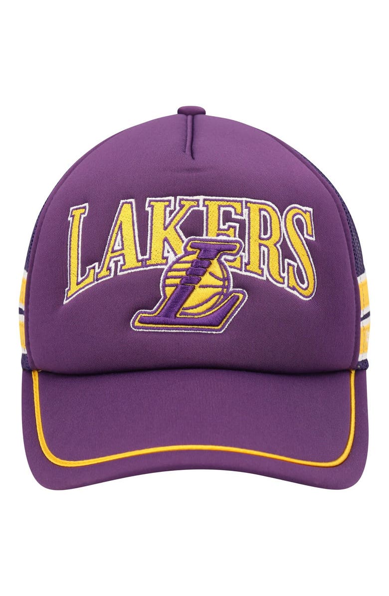 '47 Men's '47 Purple Los Angeles Lakers Sidebrand Stripes Trucker Adjustable Hat, Alternate, color, Purple