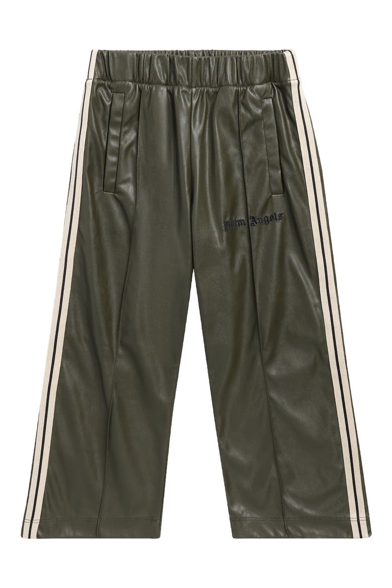 Kids' Coated Track Loose Pants, Main, color, MILITARY GREEN - BLACK