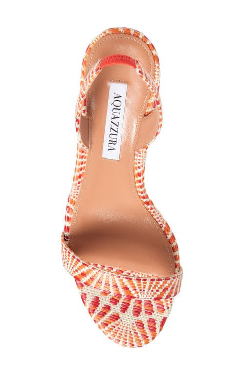 Aquazzura So Nude Printed Cotton Slingback Sandals In Red