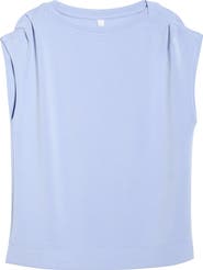 Zella Soft Luxe Knit Gathered Shoulder Top