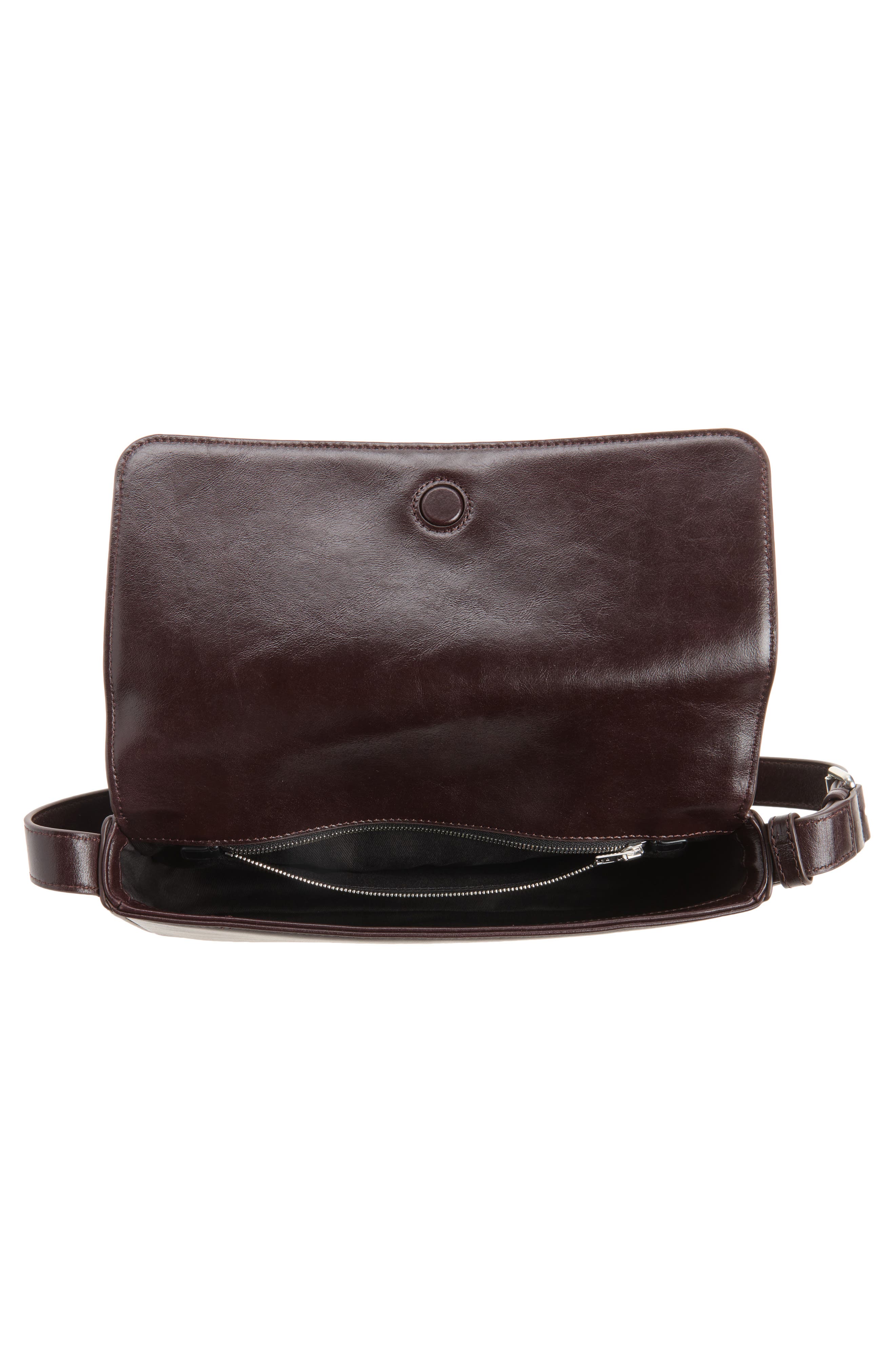 Punch Flap Leather Shoulder Bag, Alternate, color, OXBLOOD