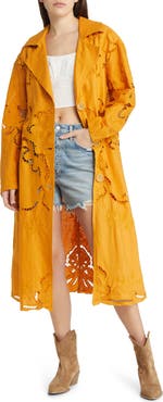 Free People Susanna Eyelet Cotton & Linen Coat