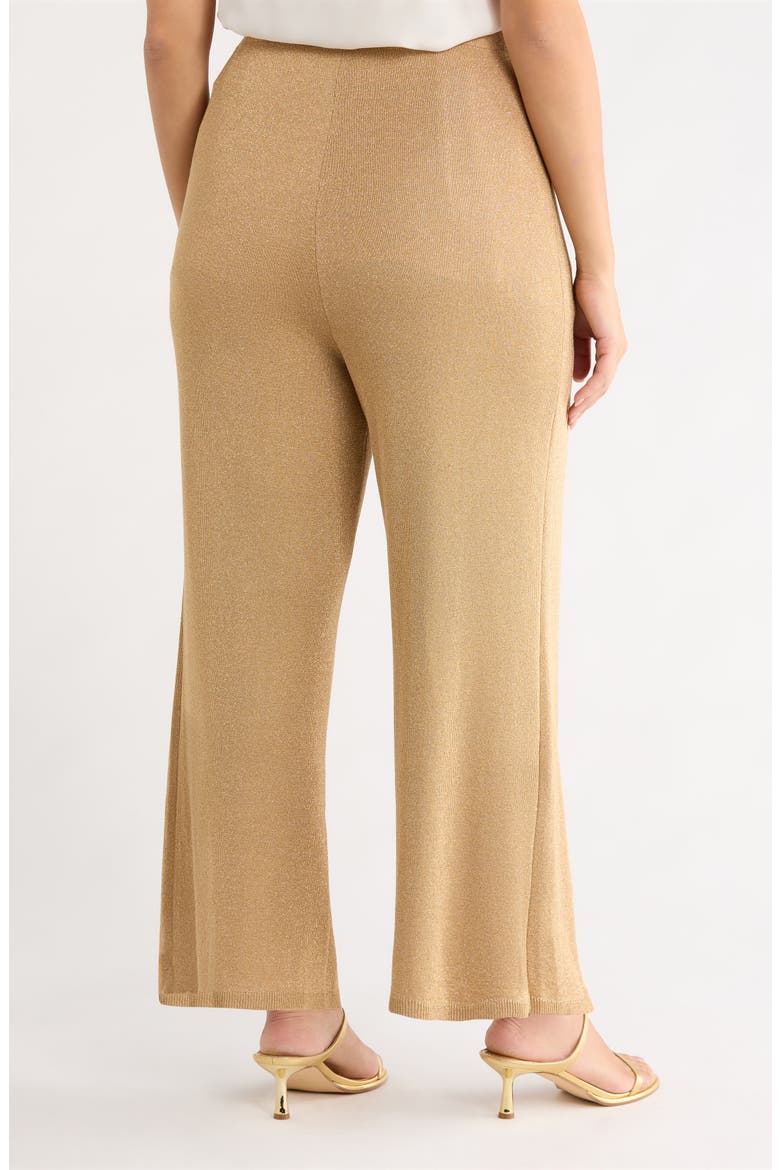 Lurex Metallic Wide Leg Sweater Pants, Alternate, color, LIGHT GOLD