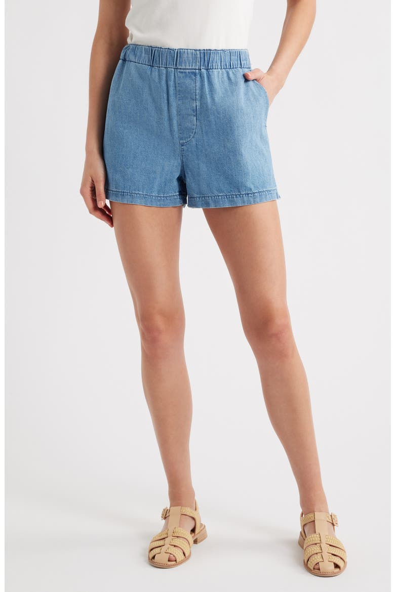 Pull-On Denim Shorts, Main, color, MARNIE WASH