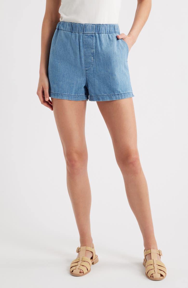 Madewell Pull-On Denim Shorts, Main, color, Marnie Wash
