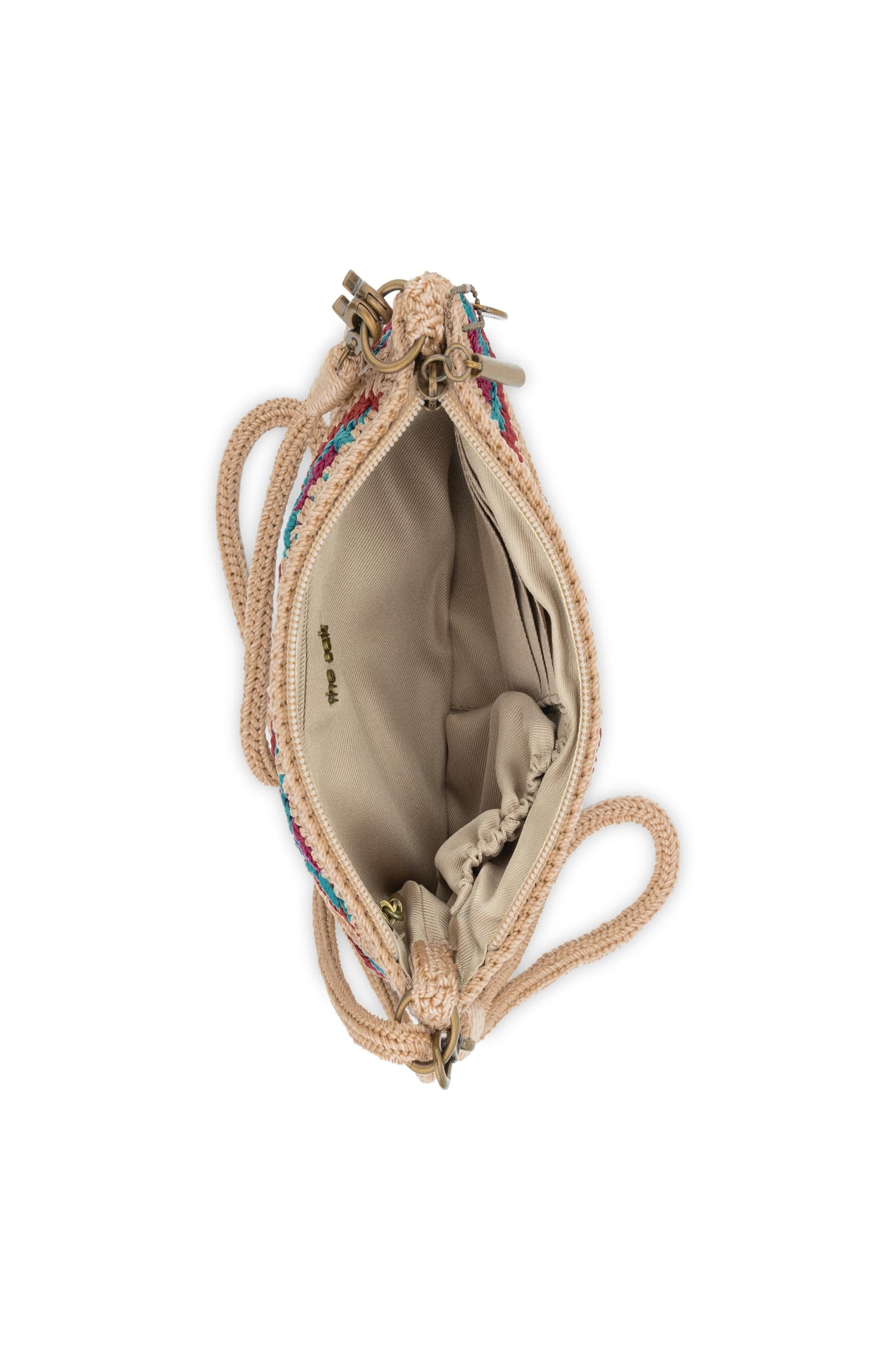 The Sak Vita Hand Crochet Crossbody Wristlet, Alternate, color, Bamboo Mermaid
