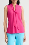 KASPER Sleeveless Tie Front Top