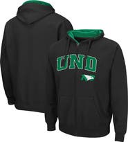 COLOSSEUM Men's Colosseum Black North Dakota Arch & Logo 3.0 Full-Zip Hoodie