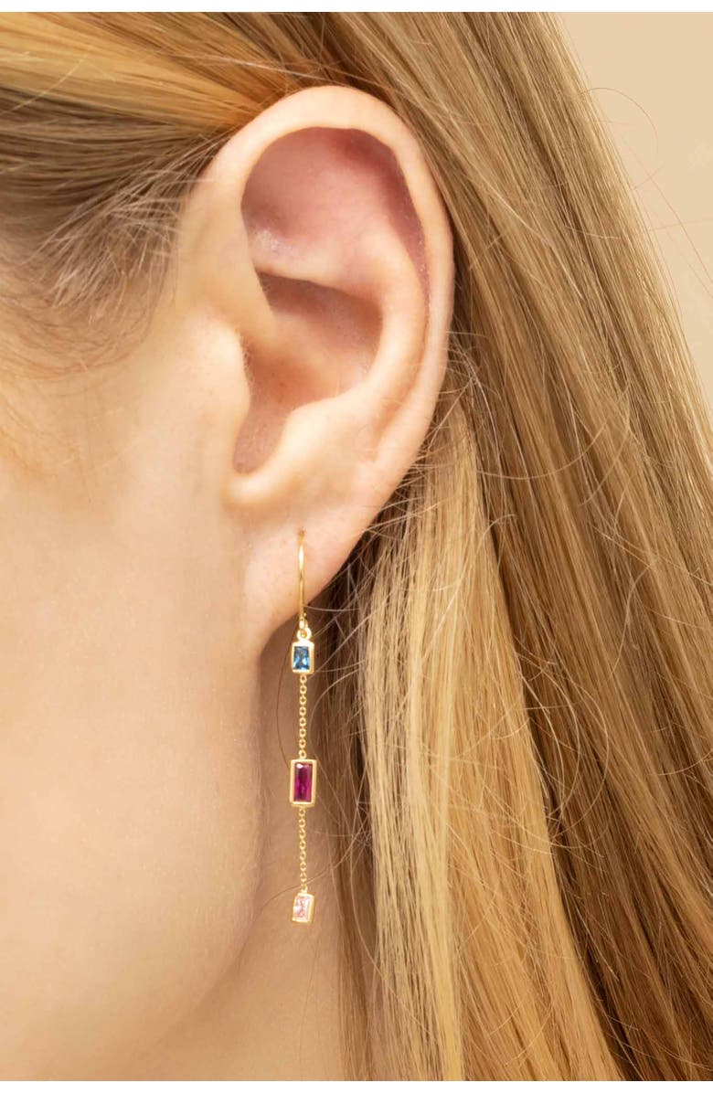 Oradina 14K Yellow Gold Fresco Station Earrings, Alternate, color, 