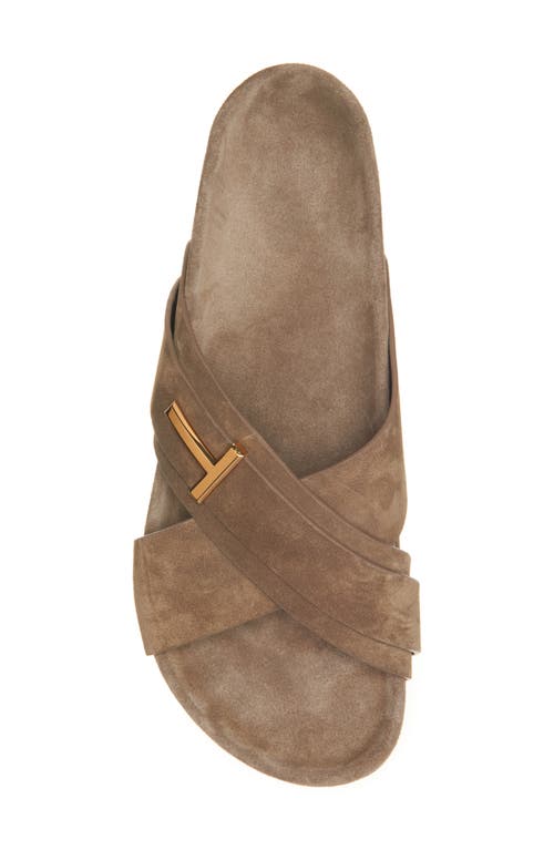 Tom Ford Wicklow T Suede Sandal In Brown