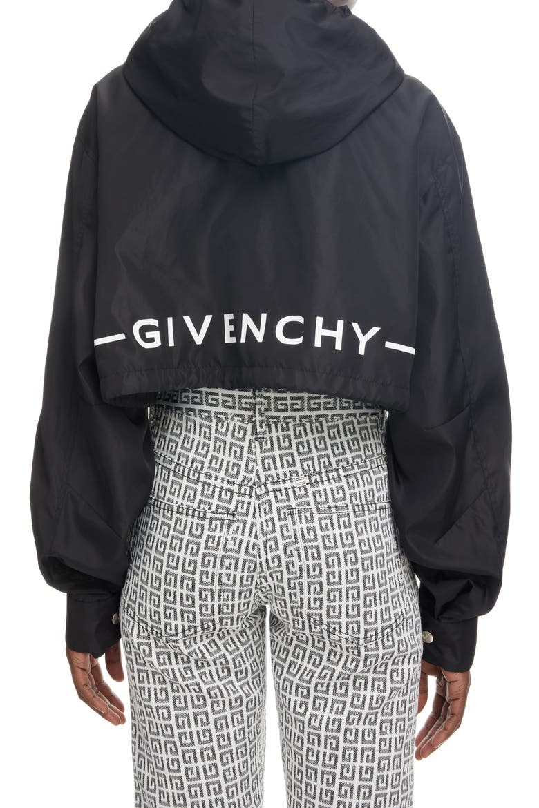 Logo Crop Windbreaker, Alternate, color, BLACK