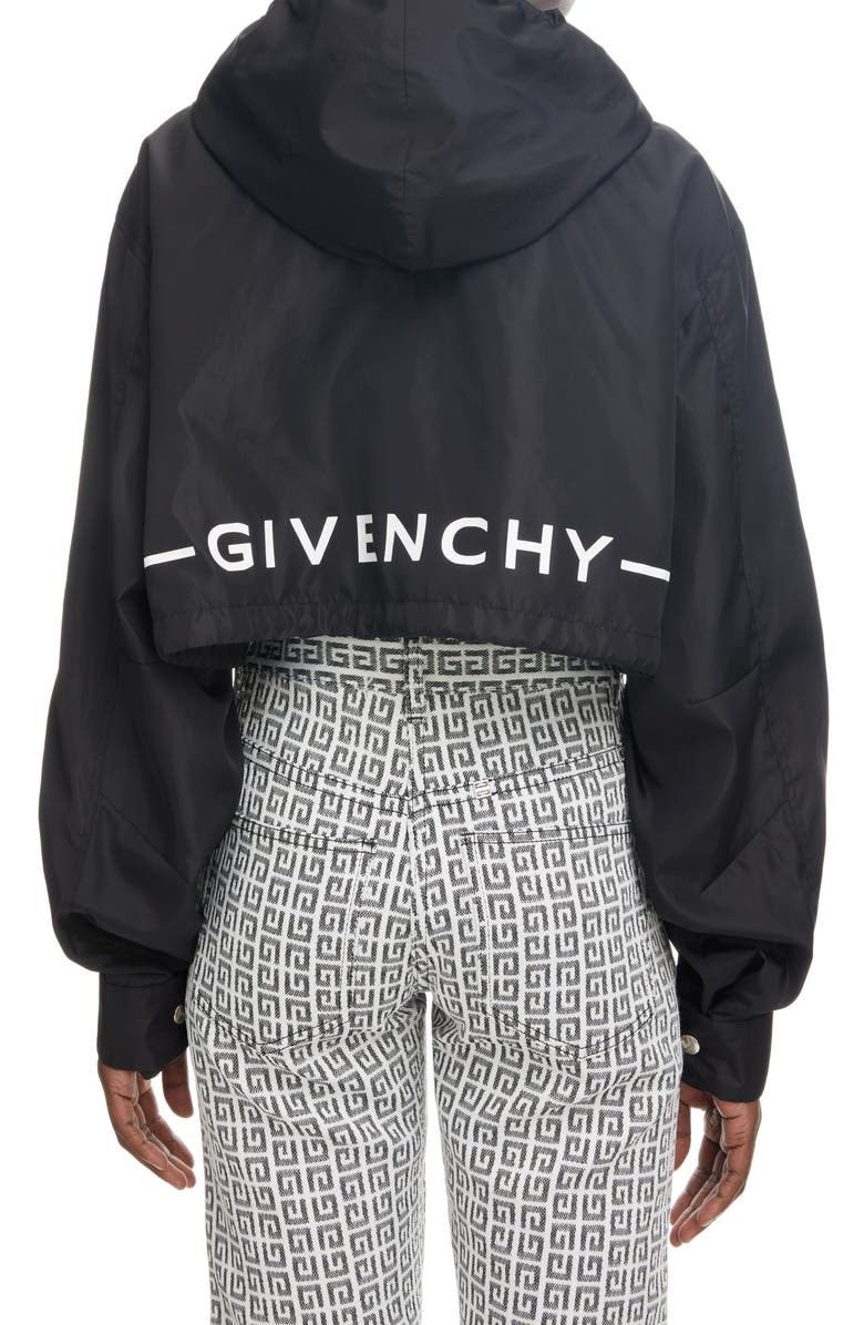 Givenchy Logo Crop Windbreaker, Alternate, color, 