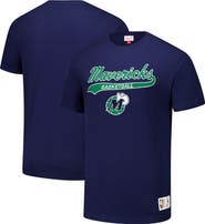 Mitchell & Ness Men's Mitchell & Ness Navy Dallas Mavericks Hardwood Classics Felt Applique Slub T-Shirt