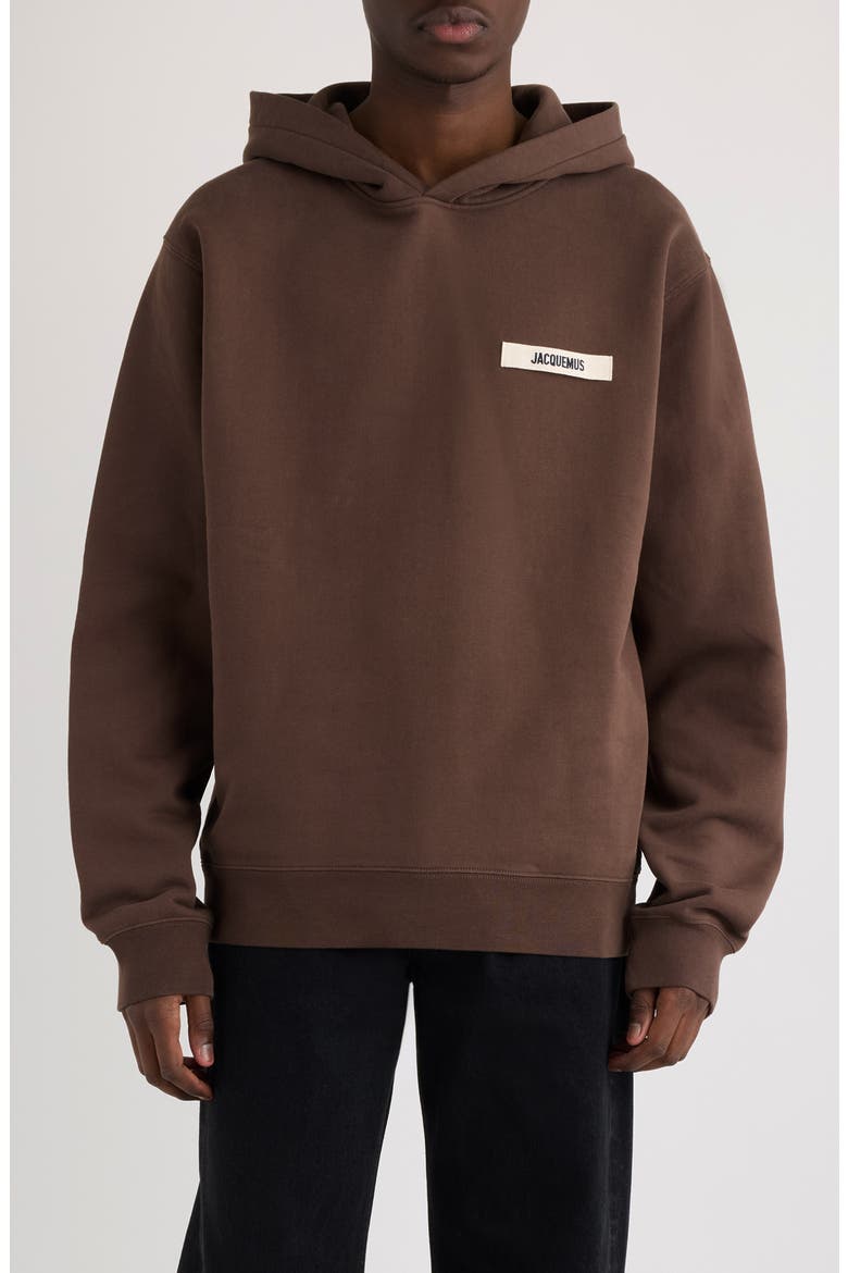 Le Hoodie Gros Grain Cotton Hoodie, Main, color, DARK BROWN