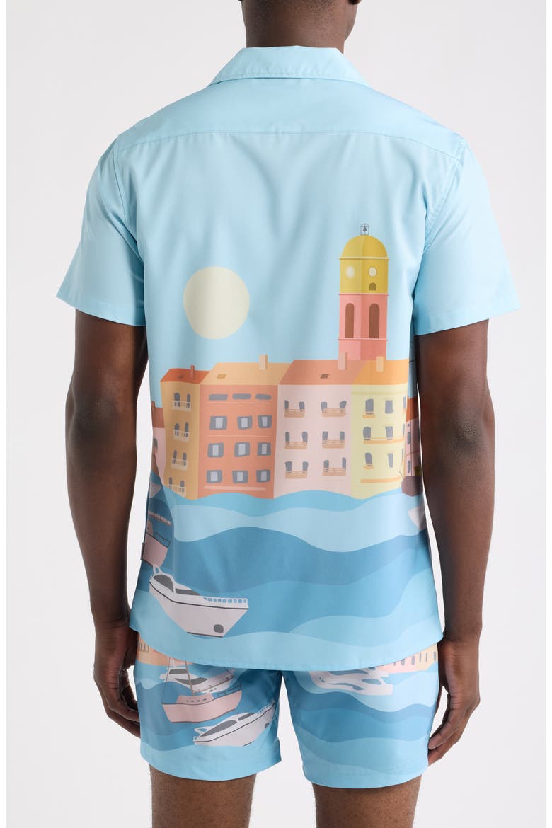 St. Tropez Weekend Performance Camp Shirt, Alternate, color, BLUE