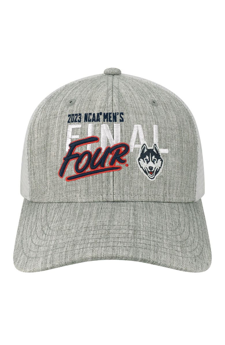 LEGACY ATHLETIC Heather Gray UConn Huskies 2023 NCAA Men's Basketball Tournament March Madness Final Four Trucker Adjustable Hat, Alternate, color,