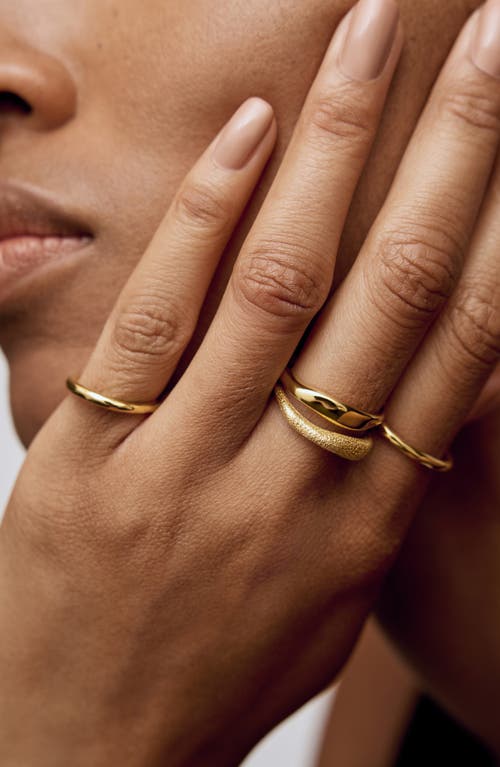 Monica Vinader Womens Antica Textured 18ct Yellow Gold Vermeil Stacking Ring In Gold