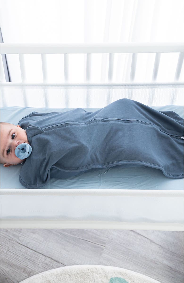 Comfy Cubs Easy Zipper Swaddle Blankets, Alternate, color, Nomadic Blue, Azul