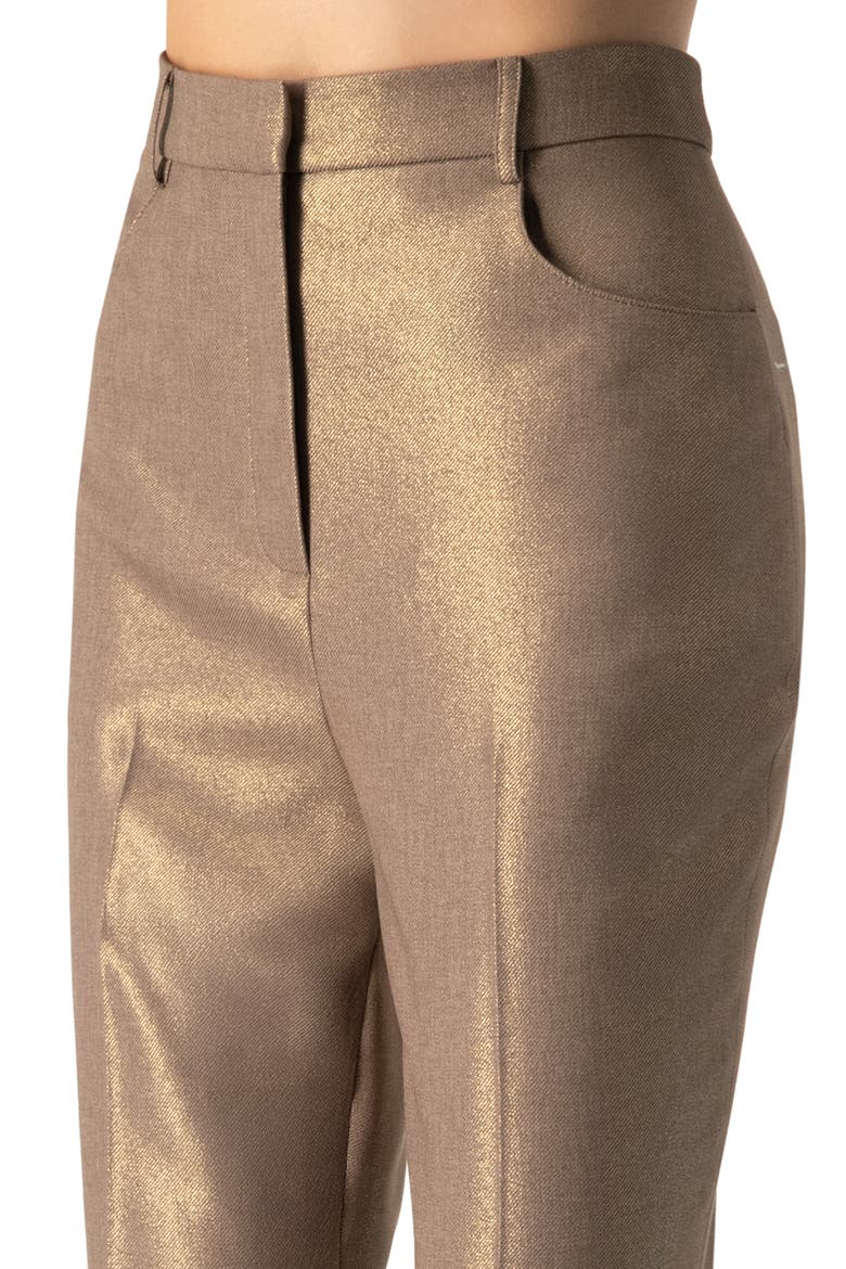Sparkling Straight-Leg Pants with Pockets, Alternate, color, Brown