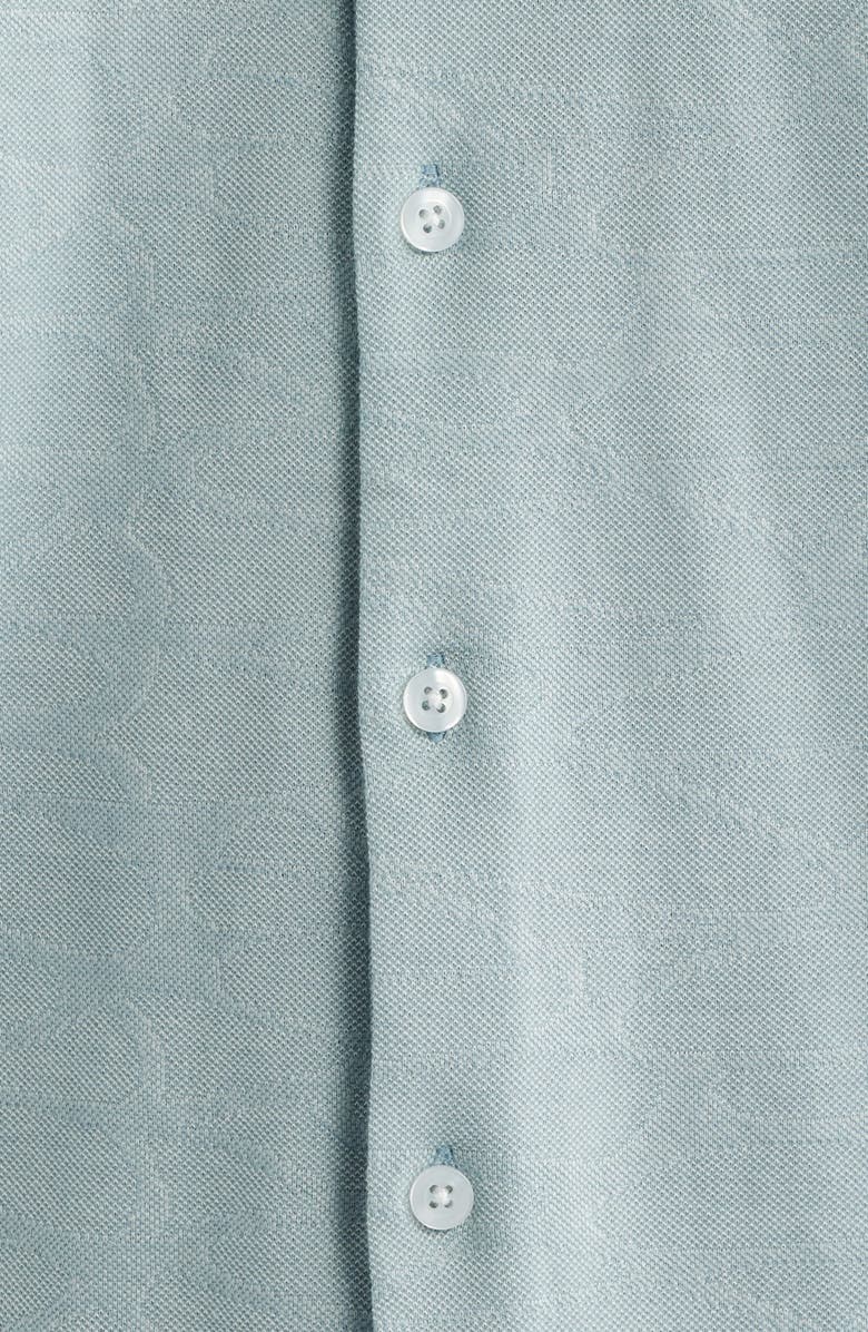 Robert Barakett Graham Short Sleeve Sleeve Knit Button-Up Shirt, Alternate, color, Soft Teal