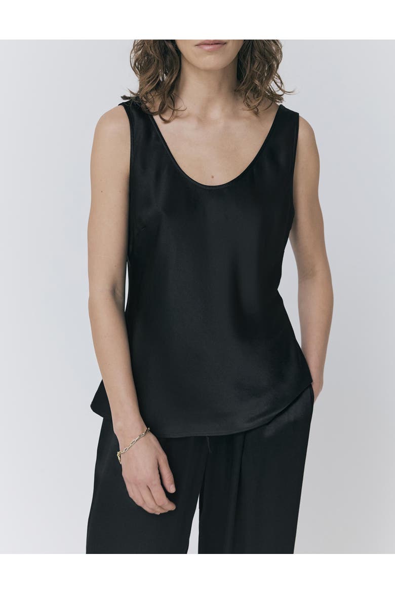 Margot Satin Top, Alternate, color, Black