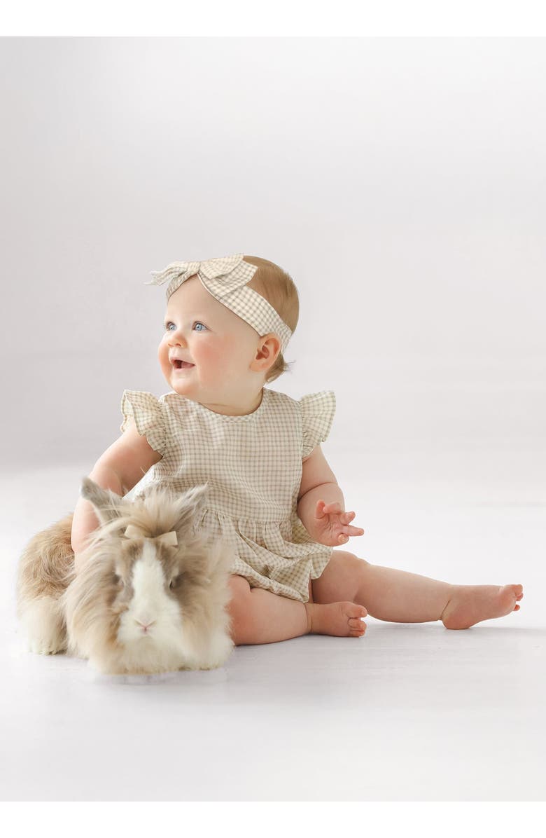 Mabel + Honey Dakota Ruffled Short Sleeve Romper, Alternate, color, Ivory