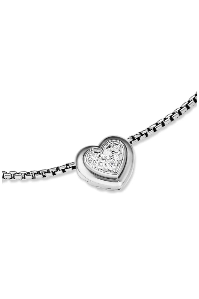 Diamond Puffy Heart Pendant Necklace, Alternate, color, STERLING SILVER