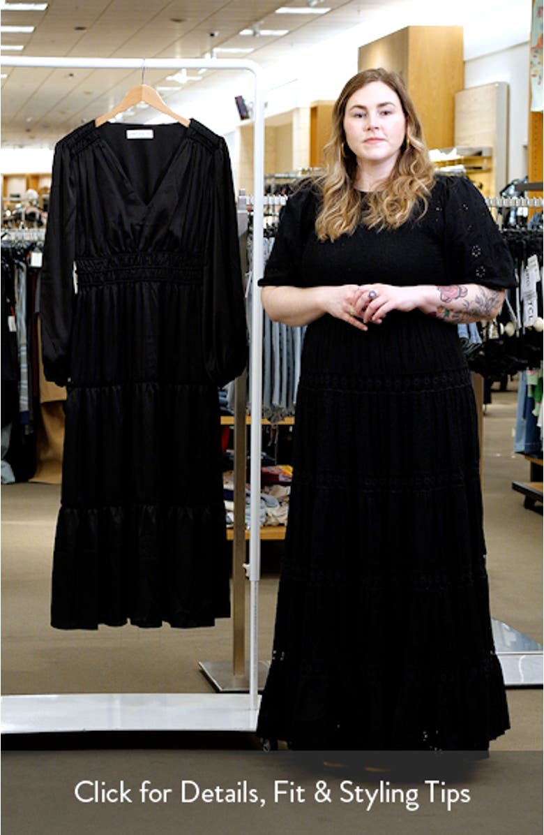 Rowen Long Sleeve Satin Midi Dress, sales video thumbnail