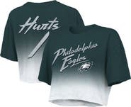 Majestic Threads Women's Majestic Threads Jalen Hurts Green/White Philadelphia Eagles Dip-Dye Player Name & Number Crop Top