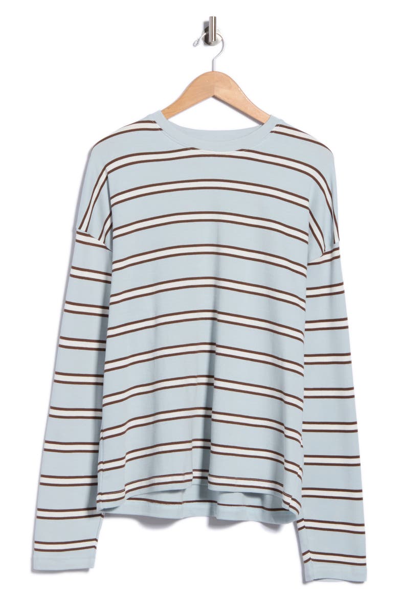 Striped Long Sleeve T-Shirt, Main, color, SKY BLUE