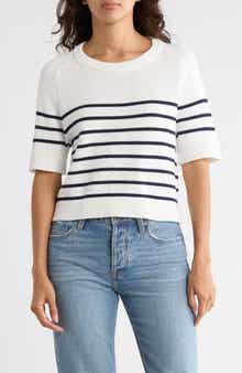 Vigoss Nautical Stripe Short Sleeve Sweater