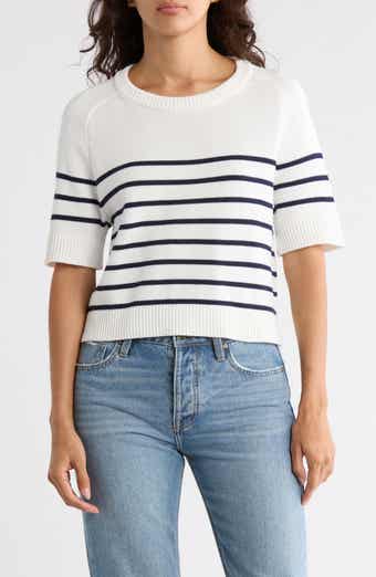 Vigoss Nautical Stripe Short Sleeve Sweater