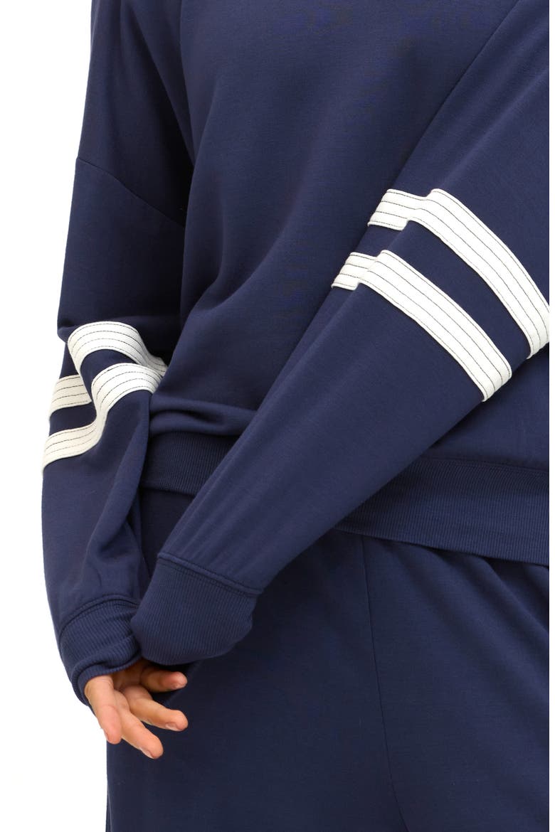 Darya Fleece Sweatshirt, Alternate, color, STARGAZER / ECRU