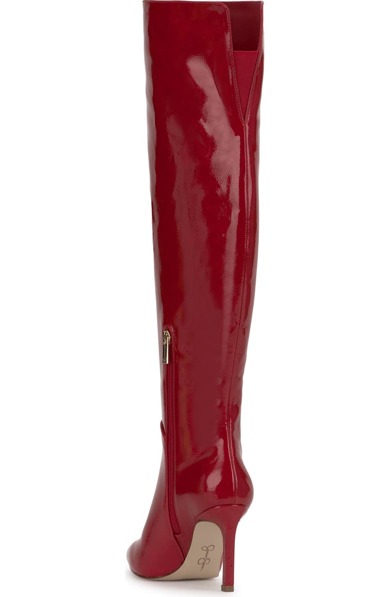 Jessica Simpson Earon Pointed Toe Over the Knee Boot, Alternate, color, Red Muse Patent