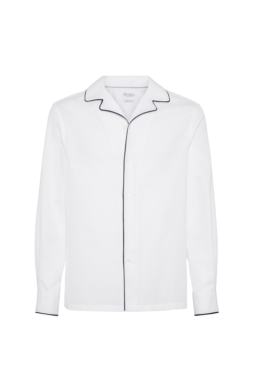 Brunello Cucinelli Cotton Honeycomb Piped Shirt