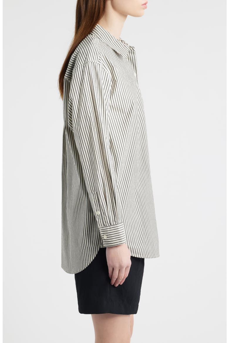 Elsa Stripe Button-Up Shirt, Alternate, color, NOIR STRIPE