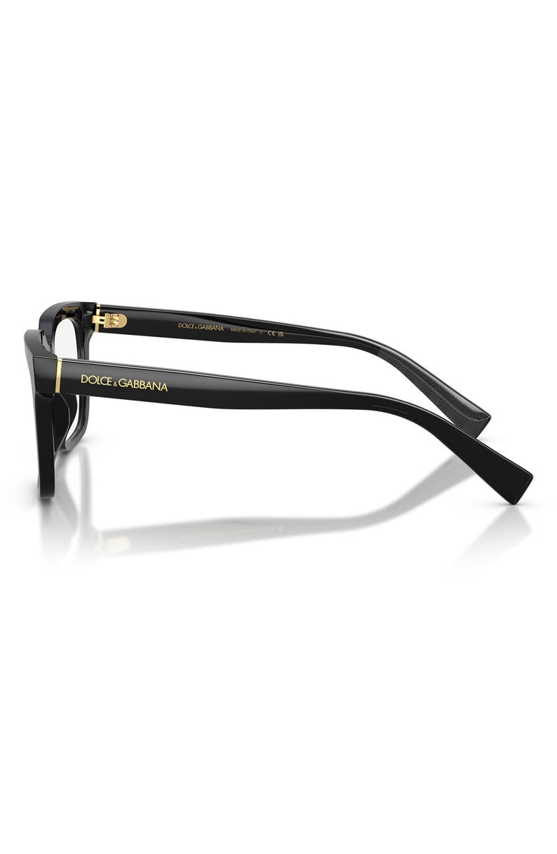 Dolce&Gabbana 51mm Square Optical Glasses, Alternate, color, Black