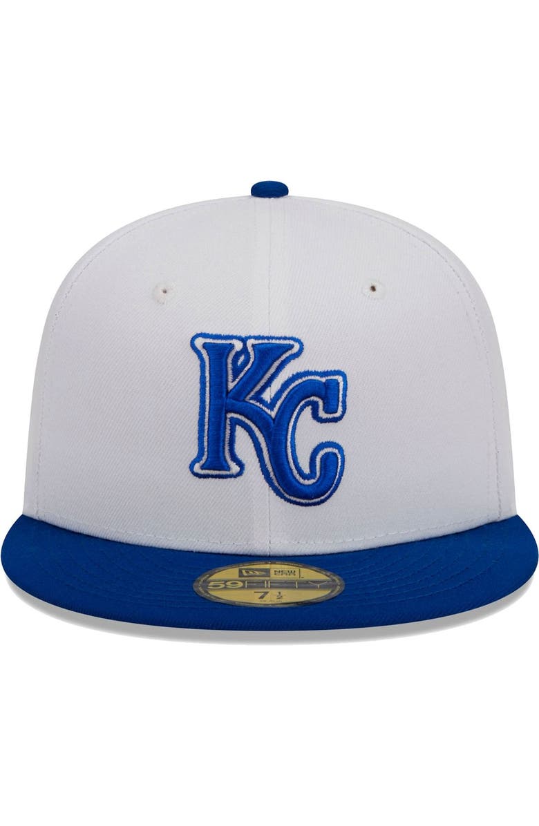 New Era Men's New Era White Kansas City Royals Optic 59FIFTY Fitted Hat, Alternate, color, 