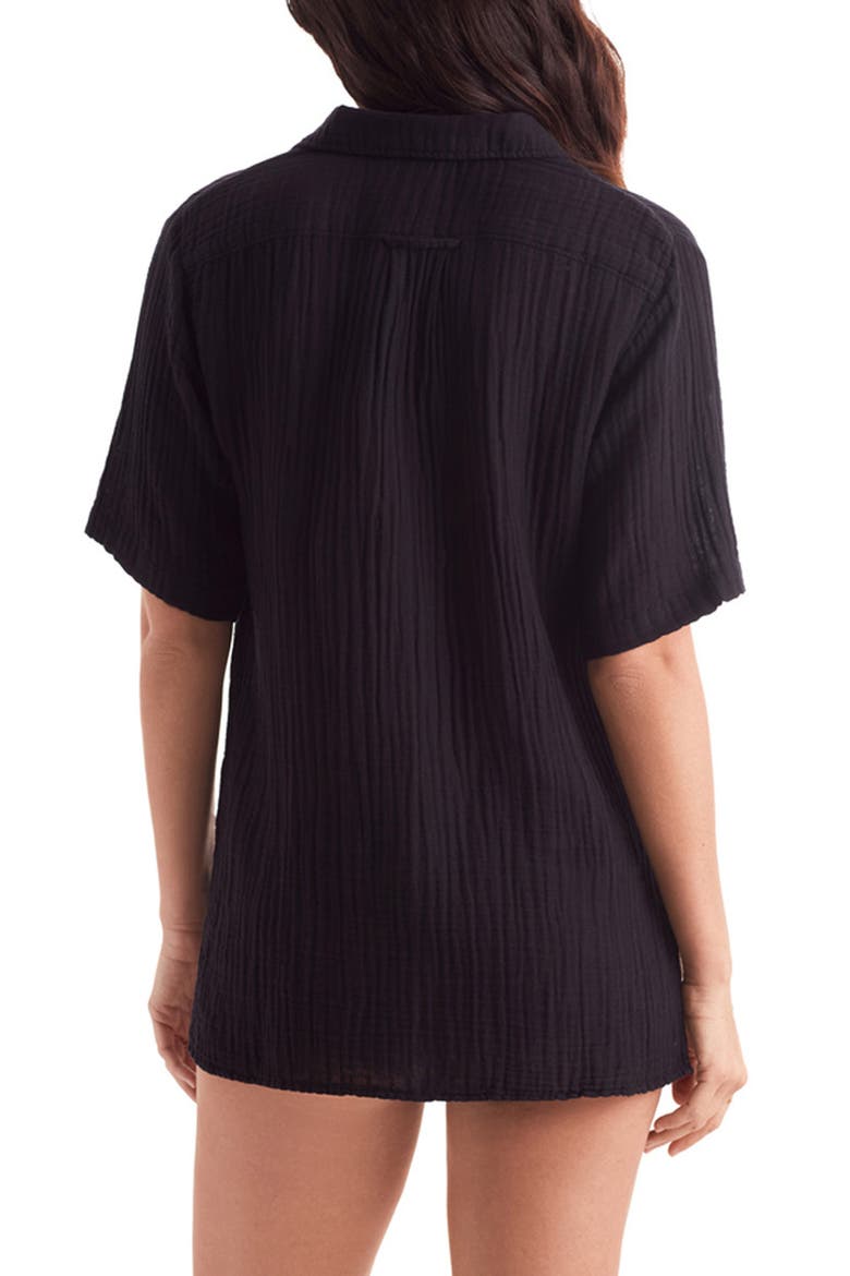 Vista Double Gauze Shirt, Alternate, color, BLACK