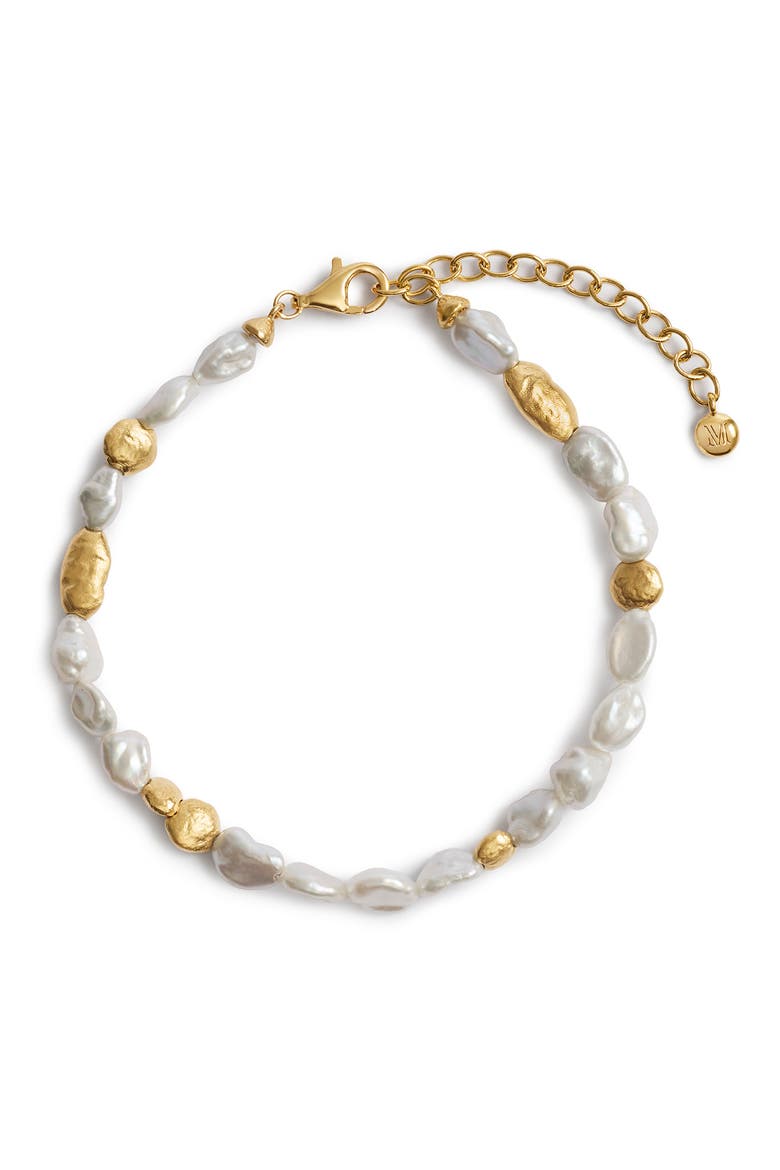 Capri Keshi Pearl Bracelet, Main, color, 18K GOLD VERMEIL / PEARL