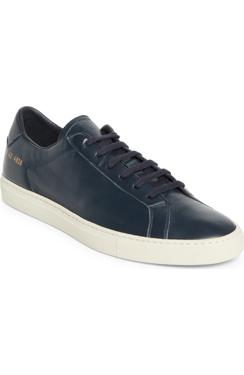 Common Projects Achilles Slim Premium Sneaker, Main, color, Navy