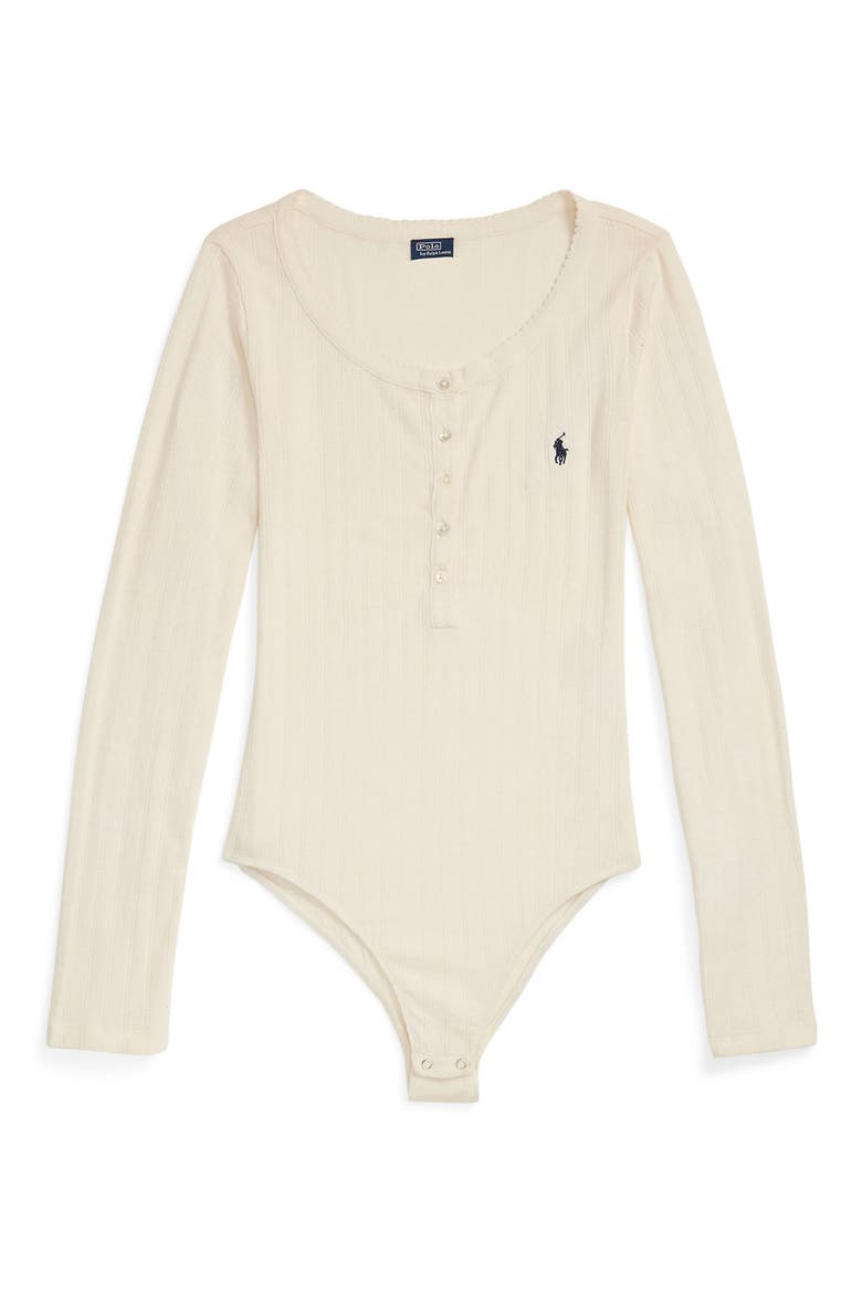 Pointelle Cotton Bodysuit, Alternate, color, EGRET